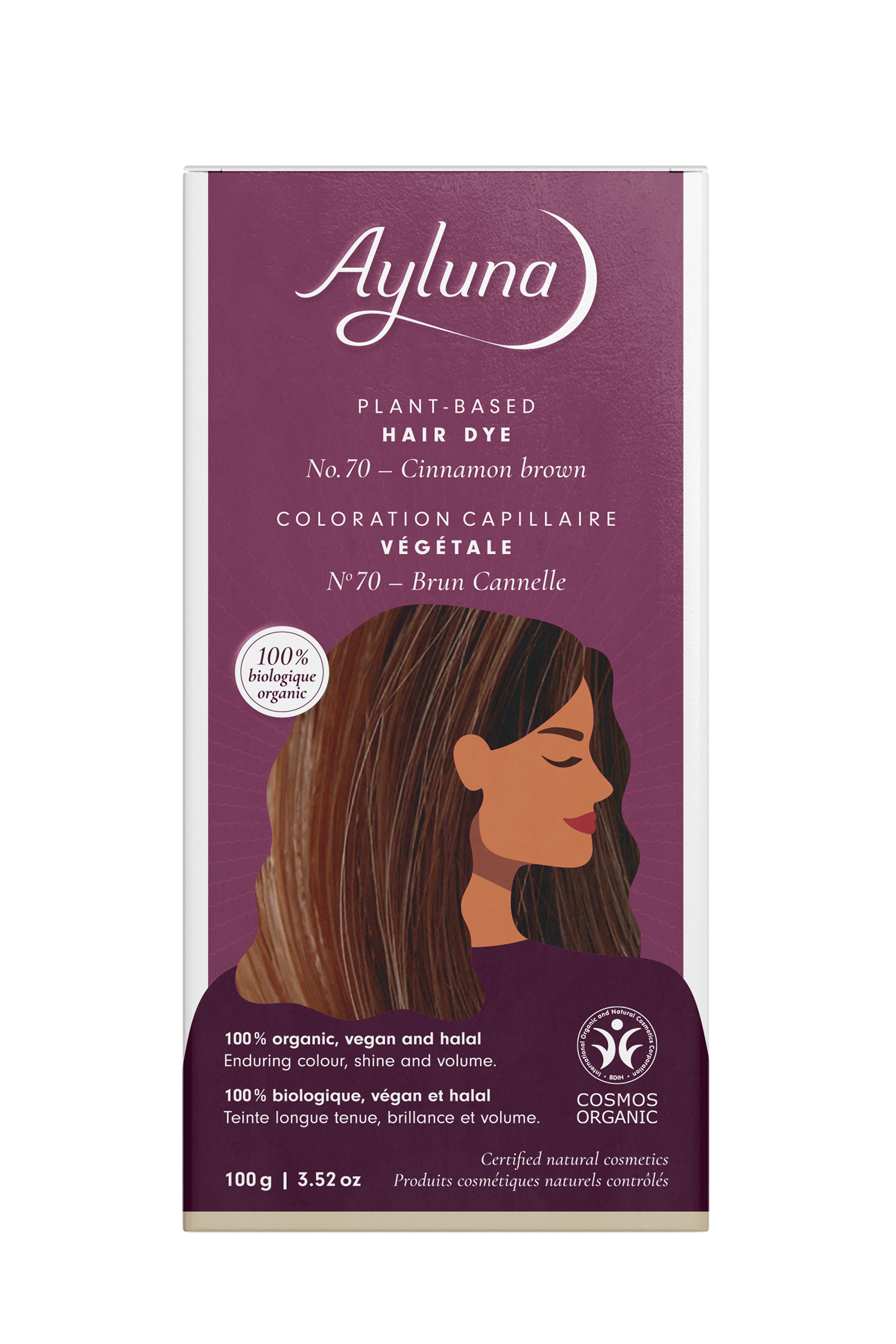 PLANT-BASED HAIR DYE NO. 70, CINNAMON BROWN